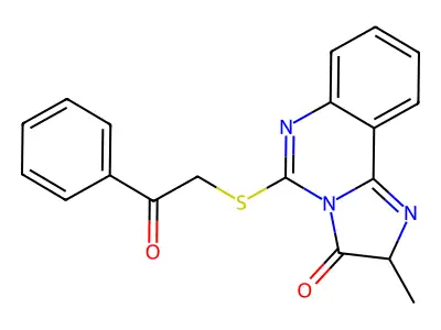 2-methyl-5-[(2-oxo-2-phenylethyl)sulfanyl]-2H,3H-imidazo[1,2-c]quinazolin-3-one structure