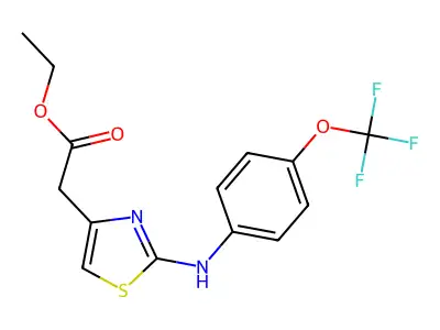 Ethyl 2-(4-((4-(trifluoromethoxy)phenyl)amino)-3,5-thiazolyl)acetate structure