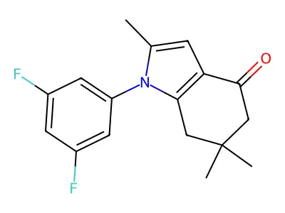1-(3,5-Difluorophenyl)-2,6,6-trimethyl-5,7-dihydroindol-4-one structure