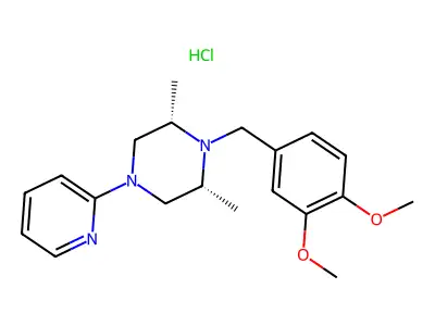 1-[(3,4-dimethoxyphenyl)methyl]-2,6-dimethyl-4-pyridin-2-ylpiperazine hydrochloride structure