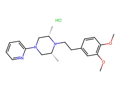 1-[2-(3,4-dimethoxyphenyl)ethyl]-2,6-dimethyl-4-(pyridin-2-yl)piperazine hydrochloride structure