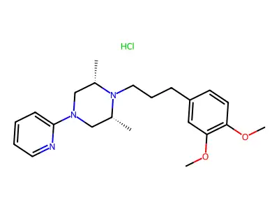 1-[3-(3,4-dimethoxyphenyl)propyl]-2,6-dimethyl-4-pyridin-2-ylpiperazine hydrochloride structure