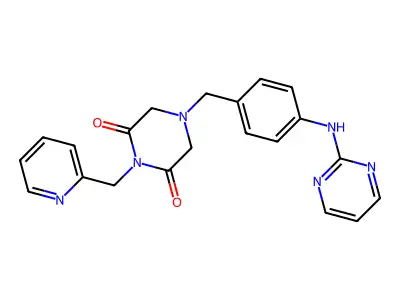 2,6-Piperazinedione, 1-(2-pyridylmethyl)-4-(p-(2-pyrimidinylamino)benzyl)- structure