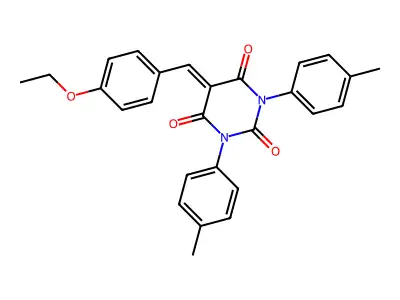 5-[(4-ethoxyphenyl)methylidene]-1,3-bis(4-methylphenyl)-1,3-diazinane-2,4,6-trione structure