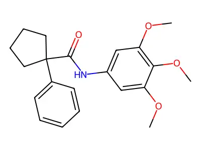 1-phenyl-N-(3,4,5-trimethoxyphenyl)cyclopentane-1-carboxamide structure
