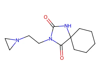 Spirohydantoin aziridine structure