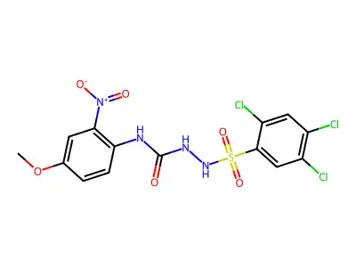 4-(2-Nitro-4-methoxyphenyl)-1-((2,4,5-trichlorophenyl)sulfonyl)semicarbazide structure