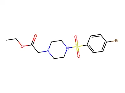Ethyl 2-(4-((4-bromophenyl)sulfonyl)piperazin-1-yl)acetate structure