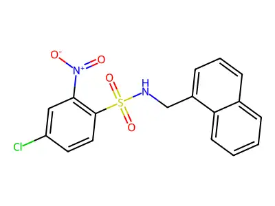 ((4-Chloro-2-nitrophenyl)sulfonyl)(naphthylmethyl)amine structure
