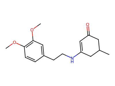 3-((2-(3,4-Dimethoxyphenyl)ethyl)amino)-5-methylcyclohex-2-EN-1-one structure