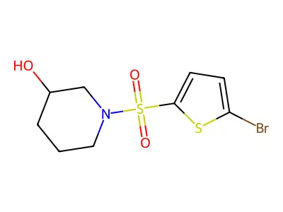 1-((5-Bromothiophen-2-yl)sulfonyl)piperidin-3-ol structure