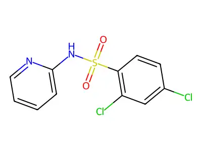2,4-dichloro-N-pyridin-2-ylbenzenesulfonamide structure