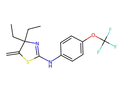 4,4-diethyl-5-methylidene-N-[4-(trifluoromethoxy)phenyl]-1,3-thiazol-2-amine structure