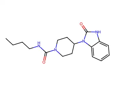 N-Butyl-4-(2,3-dihydro-2-oxo-1H-benzo[d]imidazol-1-yl)piperidin-1-carboxamide structure