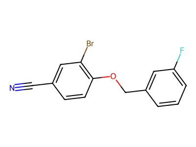 3-Bromo-4-((3-fluorobenzyl)oxy)benzonitrile structure