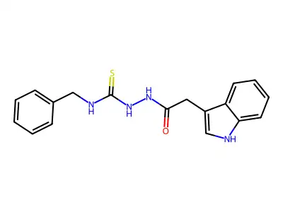 1-benzyl-3-[[2-(1H-indol-3-yl)acetyl]amino]thiourea structure