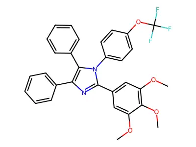 (4-(4,5-Diphenyl-2-(3,4,5-trimethoxyphenyl)imidazolyl)phenoxy)trifluoromethane structure