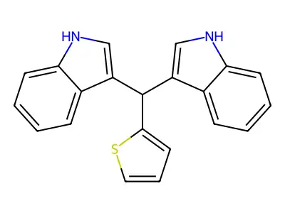 3-[1H-indol-3-yl(thiophen-2-yl)methyl]-1H-indole structure