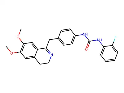 1-[4-[(6,7-dimethoxy-3,4-dihydroisoquinolin-1-yl)methyl]phenyl]-3-(2-fluorophenyl)urea structure