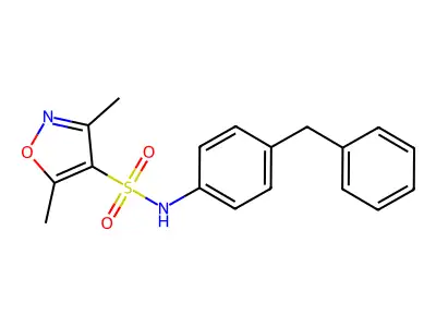 N-(4-Benzylphenyl)-3,5-dimethylisoxazole-4-sulfonamide structure