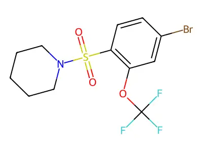 1-[4-Bromo-2-(trifluoromethoxy)phenyl]sulfonylpiperidine structure