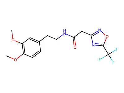 N-[2-(3,4-dimethoxyphenyl)ethyl]-2-[5-(trifluoromethyl)-1,2,4-oxadiazol-3-yl]acetamide structure