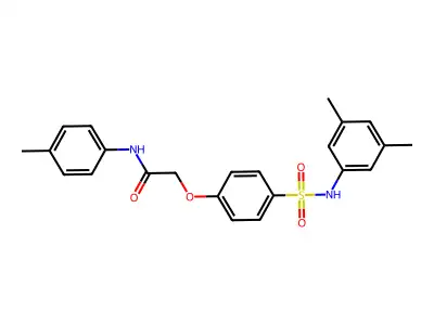 2-[4-[[(3,5-Dimethylphenyl)amino]sulfonyl]phenoxy]-N-(4-methylphenyl)acetamide structure