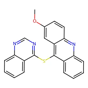Acridine, 2-methoxy-9-(4-quinazolinylthio)- structure