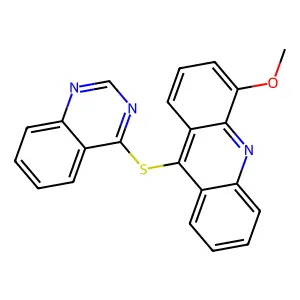 Acridine, 4-methoxy-9-(4-quinazolinylthio)- structure