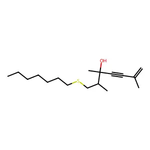 1-(Heptylsulfanyl)-2,3,6-trimethylhept-6-en-4-yn-3-ol structure