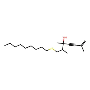 2,3,6-Trimethyl-1-(nonylsulfanyl)hept-6-en-4-yn-3-ol structure