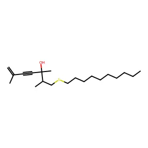 1-(Decylsulfanyl)-2,3,6-trimethylhept-6-en-4-yn-3-ol structure