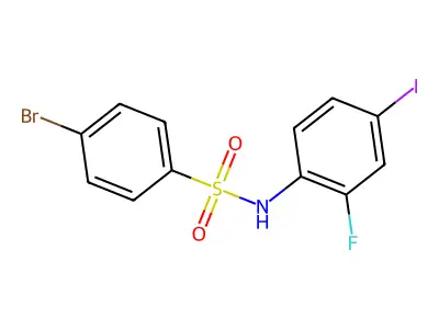 4-Bromo-N-(2-fluoro-4-iodo-phenyl)-benzenesulfonam structure