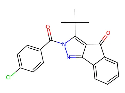 3-(Tert-butyl)-2-((4-chlorophenyl)carbonyl)indeno[3,2-C]pyrazol-4-one structure