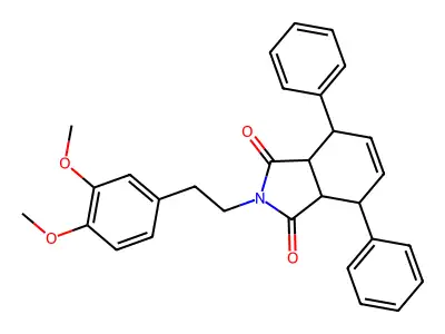 2-[2-(3,4-dimethoxyphenyl)ethyl]-4,7-diphenyl-3a,4,7,7a-tetrahydro-1H-isoindole-1,3(2H)-dione structure