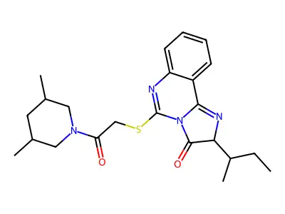 2-(butan-2-yl)-5-{[2-(3,5-dimethylpiperidin-1-yl)-2-oxoethyl]sulfanyl}-2H,3H-imidazo[1,2-c]quinazolin-3-one structure