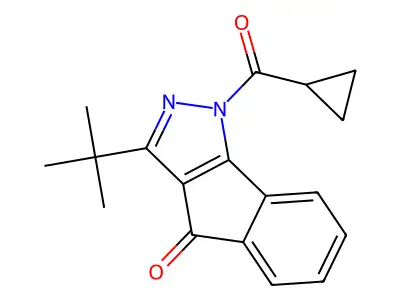 3-(Tert-butyl)-1-(cyclopropylcarbonyl)indeno[2,3-D]pyrazol-4-one structure