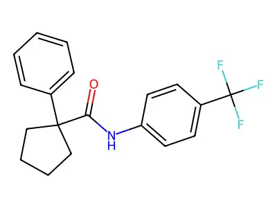 1-phenyl-N-[4-(trifluoromethyl)phenyl]cyclopentane-1-carboxamide structure