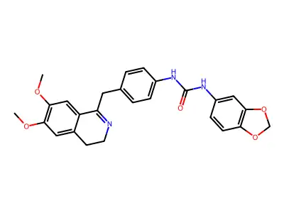 1-(1,3-benzodioxol-5-yl)-3-[4-[(6,7-dimethoxy-3,4-dihydroisoquinolin-1-yl)methyl]phenyl]urea structure