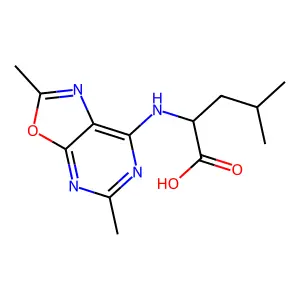 Leucine, N-(2,5-dimethyloxazolo(5,4-d)pyrimidin-7-yl)-, L- structure