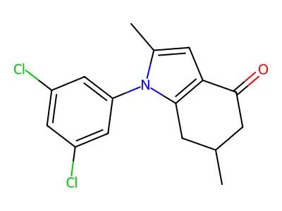 1-(3,5-dichlorophenyl)-2,6-dimethyl-6,7-dihydro-5H-indol-4-one structure