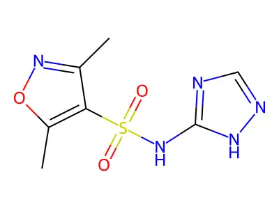 3,5-dimethyl-N-(1H-1,2,4-triazol-5-yl)-1,2-oxazole-4-sulfonamide structure