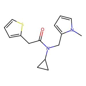 N-cyclopropyl-N-[(1-methylpyrrol-2-yl)methyl]-2-thiophen-2-ylacetamide structure