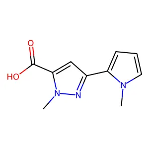 1-Methyl-3-(1-methyl-1h-pyrrol-2-yl)-1h-pyrazole-5-carboxylic acid structure