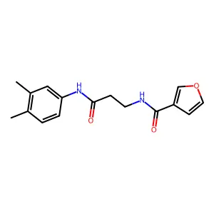 N-[3-(3,4-dimethylanilino)-3-oxopropyl]furan-3-carboxamide structure