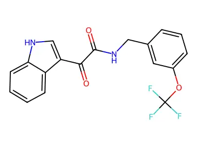 2-(1H-indol-3-yl)-2-oxo-N-{[3-(trifluoromethoxy)phenyl]methyl}acetamide structure