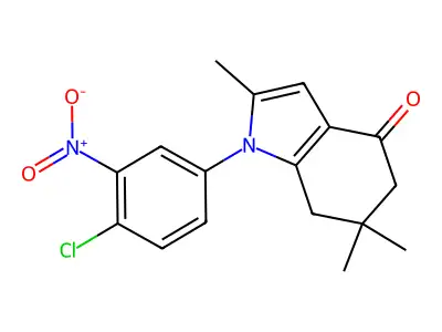 1-(4-Chloro-3-nitrophenyl)-2,6,6-trimethyl-5,7-dihydroindol-4-one structure