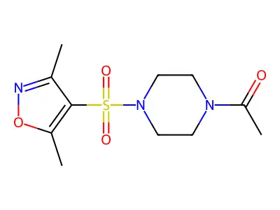 1-{4-[(3,5-Dimethyl-1,2-oxazol-4-yl)sulfonyl]piperazin-1-yl}ethanone structure