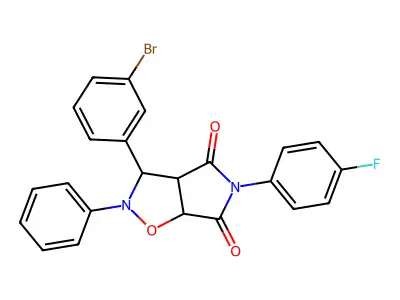 3-(3-bromophenyl)-5-(4-fluorophenyl)-2-phenyldihydro-2H-pyrrolo[3,4-d][1,2]oxazole-4,6(3H,5H)-dione structure