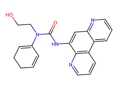 N-Cyclohexa-1,5-dien-1-yl-N-(2-hydroxyethyl)-N'-4,7-phenanthrolin-5-ylurea structure